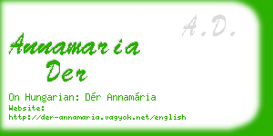 annamaria der business card